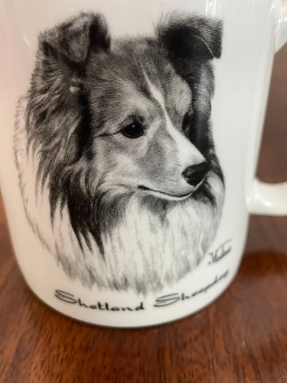 Rosalinde Porcelain Dog Coffee Mug, Hand Decorated Shetland Sheepdog USA!